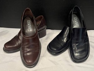 LR - Two Pairs of Womens Black & Brown Franco Sarto Shoes Size 5