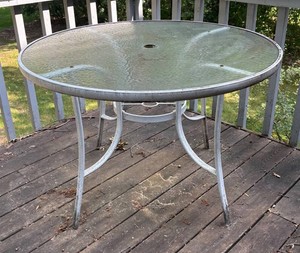 BD - Glass Top Patio Table