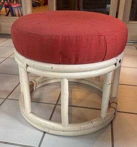 P - Vintage Rattan Ottoman