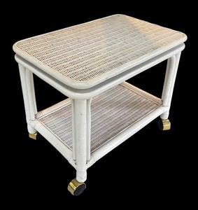P - Vintage Wicker Swivel Top Table