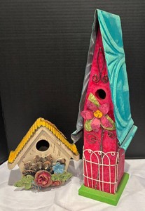 P - Two Delightful Decorative Birdhouses