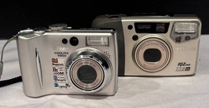 P - Vintage Digital & Film Cameras including Nikon Coolpix 5900 & Pentax Iqzoom 115M