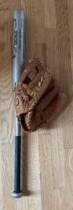 P - Vintage Dave Carroll DC-XX Super Baseball Bat & Wilson Glove