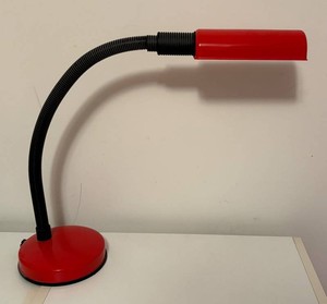 BR1 - Vintage Adjustable Red Gooseneck Desk Lamp