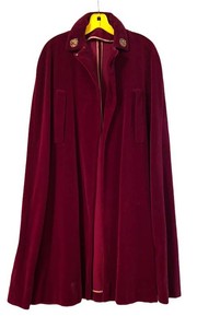 BR1 - Vintage Maroon Velvet Cape