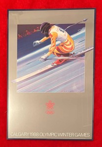 BR1 - Vintage Olympic Poster Calgary 1988 Winter Games Print by Brent Lynch