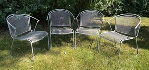 G - Set of Four Metal Patio Chairs