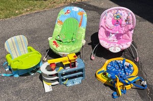G - Fisher-Price Baby Bouncer Seats , Evenflo Jump & Go, Matchbox Garage and More