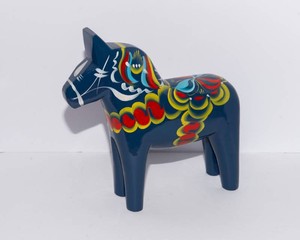 Large Blue Swedish Dala Horse