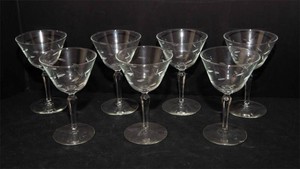 Etched ChampagneSherbet Glasses  Set of 6
