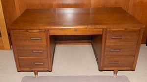 Vintage Mid-Century Modern Walnut Desk