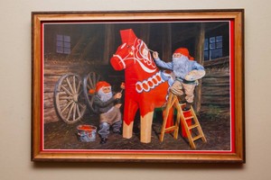 Jan Bergerlind Dala Horse Framed Artwork