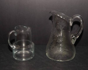 Glass Pitchers  Set of 2