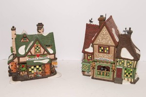 Department 56 Dickens Village Series - Quillys Antiques and Nettie Quinn Puppets & Marionettes.