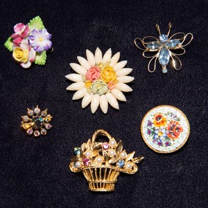 Vintage Brooch Collection  Set of 6