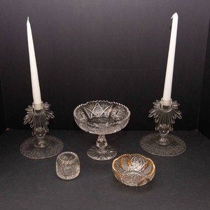Cut Glass Collection  Candle Holders & Dishes