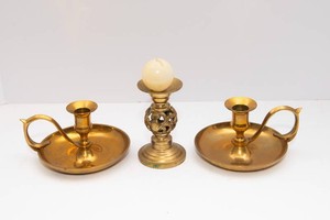 Brass Candlestick Collection  Set of 3