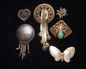 Silver-Tone Brooch Collection  Set of 6