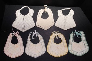 Vintage Hand-Crocheted Baby Bib Collection