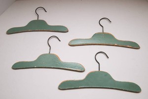 Antique Childrens Wooden Hangers  Set of 4