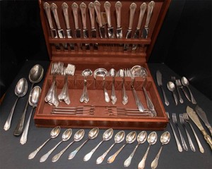 Gorham Silverplate Flatware Set with Case