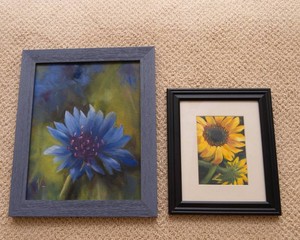 Hand-Painted Floral Artwork by Valerie Cleary  Set of 2