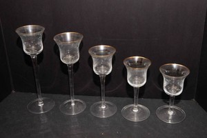 Vintage Clear Glass Votive Candle Holders  Set of 5