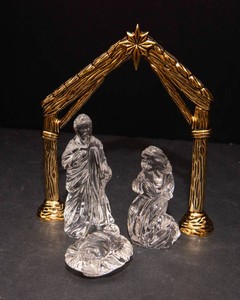 Gorham Lead Crystal Nativity Set with Original Box