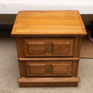 Vintage Bedside Table with Two Drawers
