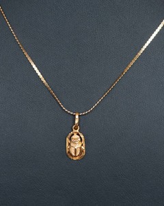 14K Gold Beetle Necklace