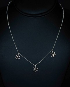 Sterling Silver Snowflake Necklace  925 Marked