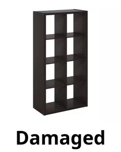 Cubicle 58 in. Tall Dark Oak 8-Shelf Bookcase