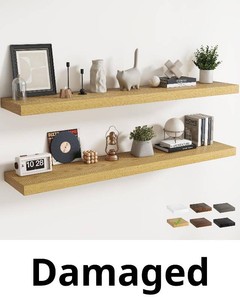 $180 72-Inch Floating Shelves, Oak, Set of 2