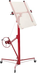 $200 VEVOR 16ft Drywall Lift   150 lb Hoist (Red)