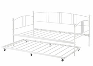 $138 Garvee Metal Daybed with Trundle, Twin, White
