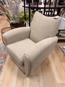 New Teddy Boucl Accent Chair  Modern Cream Upholstered Armchair