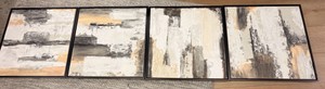 Set of (4) Revelation by Uttermost R47050 Abstract Canvas Wall Art Approx Panels 25 x 25