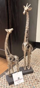 Uttermost Masai Giraffe Figurines Set of 2 Bronze Finish Sculptures  Item 57613