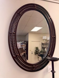 Uttermost Oval Beaded Wall Mirror  Bronze Finish Decorative Accent Mirror