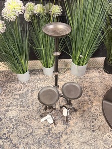 Uttermost Iron Candle Holders Set of 3  Black Metal Pedestal Pillar Candle Stands