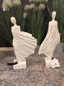 StyleCraft Distressed White Abstract Lady Figurine Sculpture Dcor