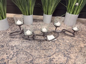 Mercana Quito Black Metal Chain Link 5-Votive Candle Holder  Style 53337