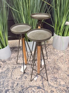 Sullivans MET1888 Metal & Wood Plant Stand Set of 3 Nesting Display Stands