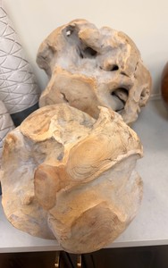 Uttermost Natural Teak Root Wood Sculptures Dcor Set of 2 Organic Wood Art