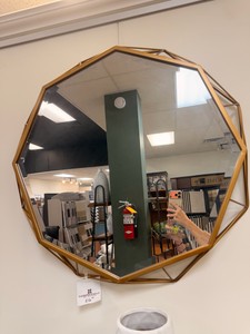 Uttermost Geometric Gold Metal Wall Mirror  Modern Decorative Accent Mirror