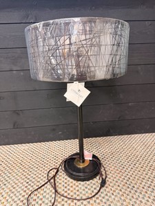 Uttermost Alita Black Metal Table Lamp with Modern Drum Shade  Model 26131-1
