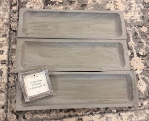 Live Inspired Tough Times Dont Last, Tough People Do Box Sign & (3) Rustic Wood Decorative Trays