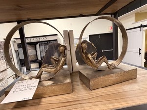 Uttermost Lounging Reader Bookends  Sculptural Bronze Finish Book Ends  Set of 2