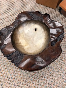 New&nbspRevelation by Uttermost Live Edge Wood &amp Brass Decorative Bowl