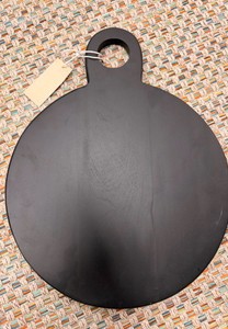 Bloomingville Round Black Wood Serving Board with Handle  12